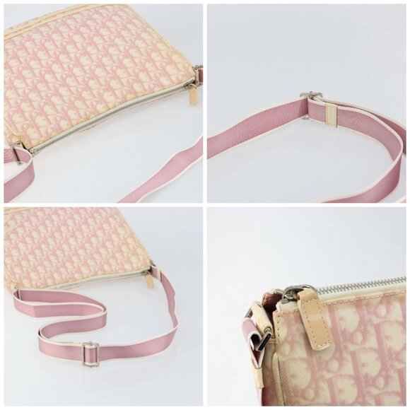 Christian Dior Trotter Canvas Shoulder Bag PVC Pink Silver Auth gh1100 - Picture 16 of 16